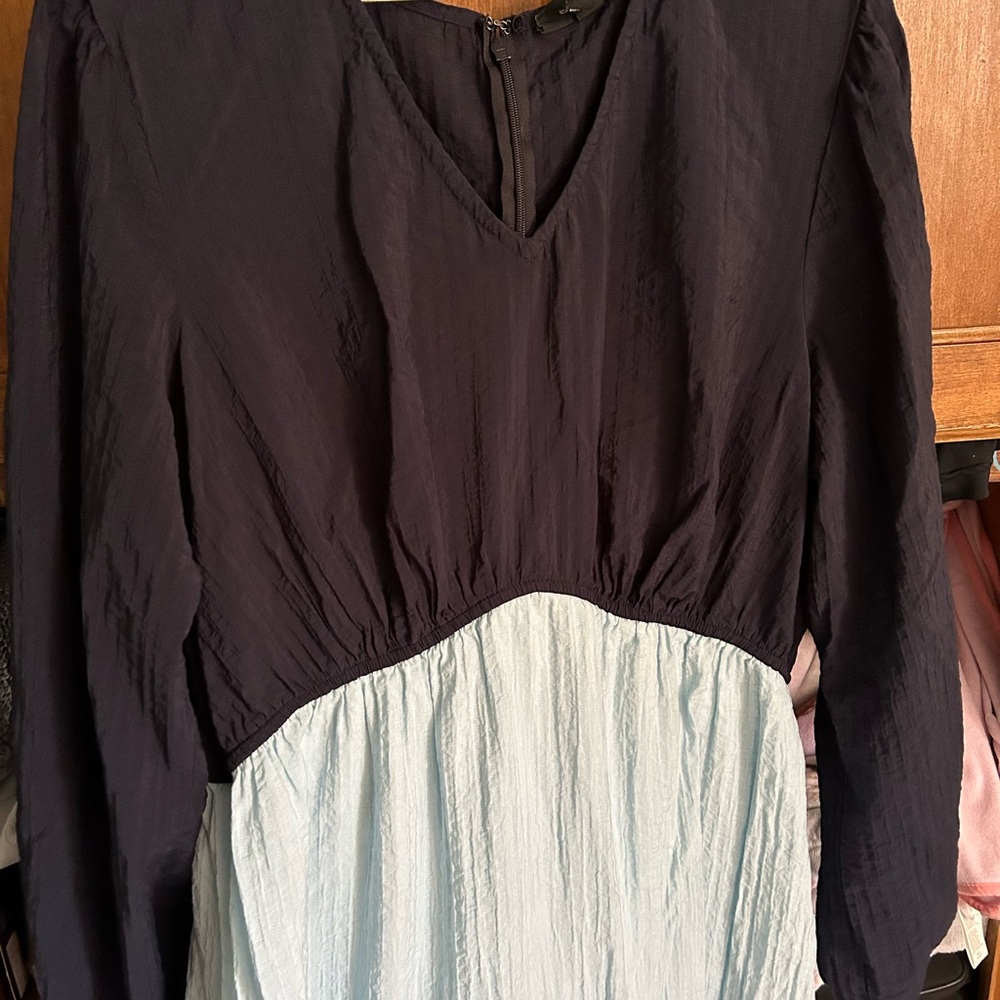 Lane Bryant Navy Blue, Light Blue & Purple Maxi Dress